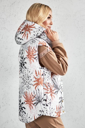 Kolorowa kamizelka damska w kwiatowe wzory BRENA.