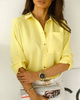 Żółta koszula damska z kieszenią i złotymi guzikami MARIA