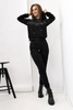 Czarny welurowy komplet dresowy damski VELSATINO