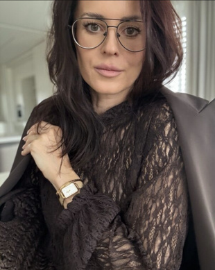 Brązowa  koronkowa  bluzka damska  FEMME