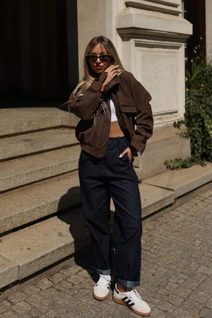 Brązowa kurtka damska bomberka MILAGROS