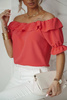 Czerwona bluzka hiszpanka damska ze ściąganymi rękawami SUMMER