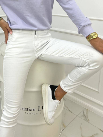 Białe spodnie damskie rurki WHITE SKINNY
