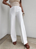 Białe eleganckie szerokie spodnie damskie BIANCO