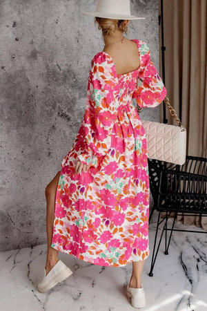 Długa sukienka damska ze ściągaczem w biuście AMANDA