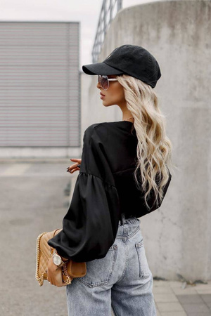 Czarna bluzka damska PLISSA