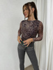 Brązowo-Czarna dopasowana   bluzka damska GEPARD   SKIN  
