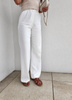 Białe eleganckie szerokie spodnie damskie BIANCO
