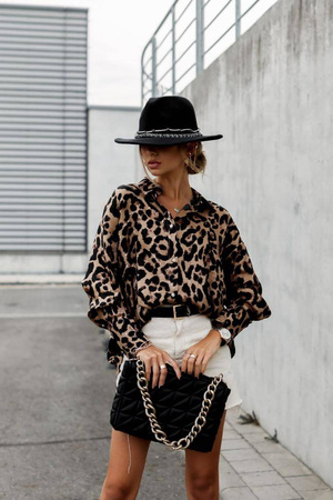 Luźna koszula damska w panterkę SIMPLY STYLE