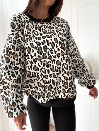 Ciepła bawełniana bluza damska w cętki BOCCA LEO