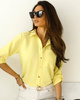 Żółta koszula damska z kieszenią i złotymi guzikami MARIA