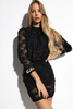 Czarna  koronkowa dopasowana sukienka damska  XANA STYLE 