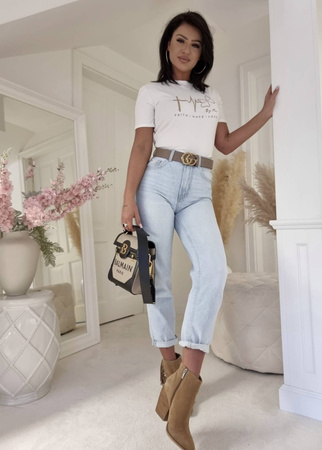 Ecru T-shirt damski HOPE BY Me.