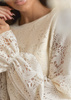 Kremowa błyszcząca   koronkowa bluzka  damska  XANA ROMANTIC STYLE    