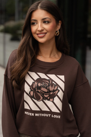   Brązowa   bluza damska  ROSESS  