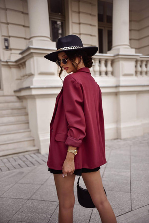 Bordowa marynarka damska oversize CLARET