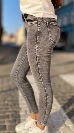 Długie szare spodnie JEANS TOXIK