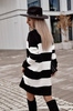 Biało-czarna sweterkowa sukienka damska z golfem w paski XANA JELLY