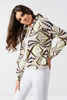 Kolorowa welurowa bluza damska z motywem liści LALOUS CRAZY