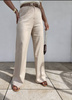 Beżowe eleganckie szerokie spodnie damskie BIANCO