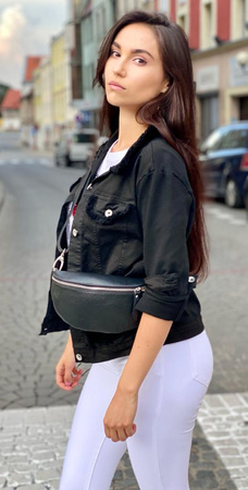 Kurtka, katana, ciemna, czarna JEANS FOR NOW, zapinana na guziki