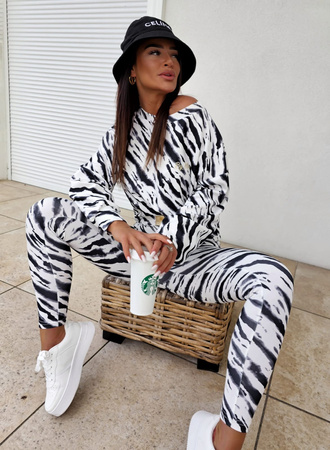 Biało-czarny komplet damski ZEBRA ACTIVE