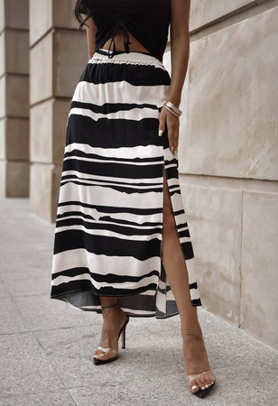 Beżowo-czarna długa spódnica damska GEORGIA