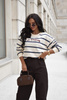 Śmietankowa bluza damska w paski LE MAISON