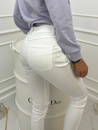 Białe spodnie damskie rurki WHITE SKINNY