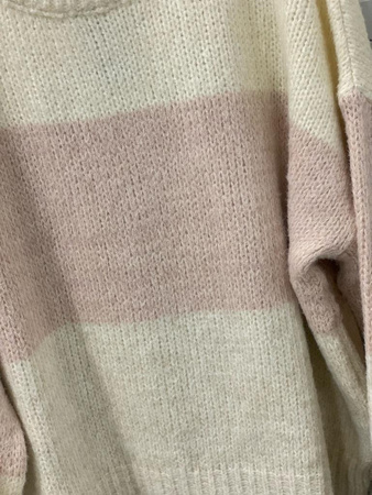 Beżowo-różowy sweter damski SELENA