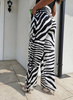 Czarno-białe eleganckie szerokie spodnie damskie ZEBRA BIANCO