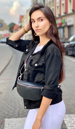 Kurtka, katana, ciemna, czarna JEANS FOR NOW, zapinana na guziki