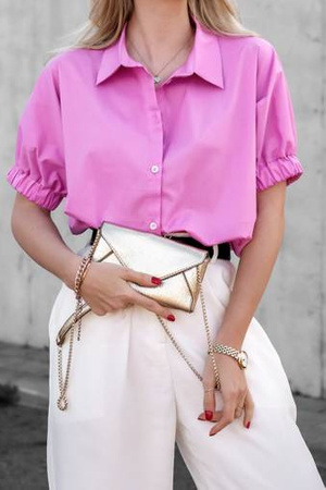 Różowa  luźna koszula damska  SIMPLY SPRING