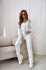 Białe szerokie dresowe spodnie damskie MAYA