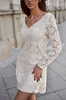 Beżowa koronkowa sukienka damska XANA STYLE