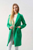 Zielony długi płaszcz damski zapinany na guzik LALOUS GREEN