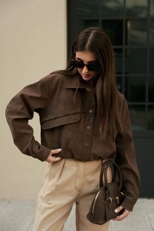 Brązowa kurtka damska bomberka MILAGROS