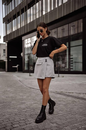 Szare szorty damskie spódnico-spodenki MONIQUE