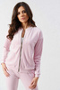 Różowa welurowa bluza damska rozpinana bomberka LALOUS POWDER