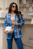 Niebieska marynarka damska w kratę TIFFANY