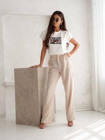 Biały T-shirt damski MOOD LEOPARD