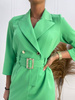 Zielona żakietowa sukienka damska z paskiem w talii GREEN DOE