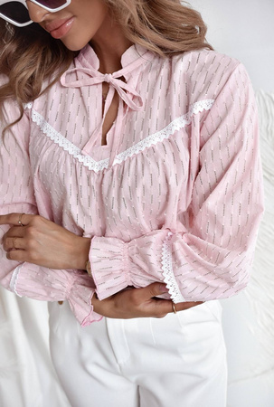 Różowa bluzka damska w stylu boho BOHO ANTIC