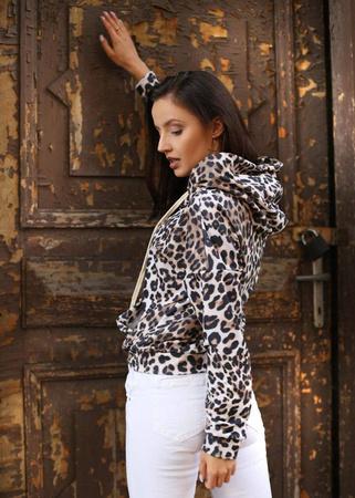Bluza damska z kapturem w panterkę LEO HOODY