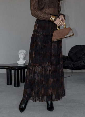 Czarno brazowa spódnica damska we wzory SIMPLY