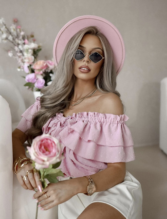 Różowa bluzka damska hiszpanka SIMPLY MOOD