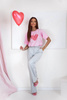 Różowy T-shirt damski z krótkim rękawem HEART
