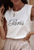 Biały T-shirt damski PARIS
