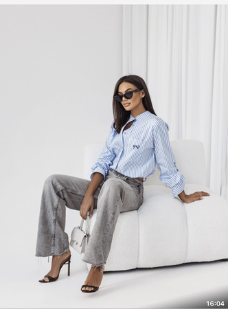 Biało-niebieska koszula damska w paski SPOHIE