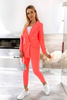 Garnitur damski w kolorze koralowego neonu żakiet i spodnie ELMA
